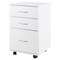 Mobile File Organizer Cabinet 3 Drawers Rolling Casters Wood Home Office Storage